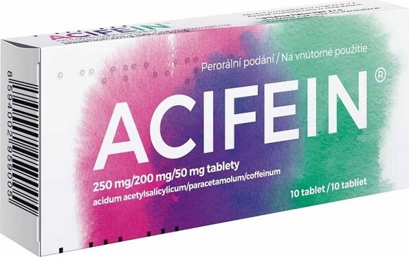 ACIFEIN 250MG/200MG/50MG neobalené tablety 10