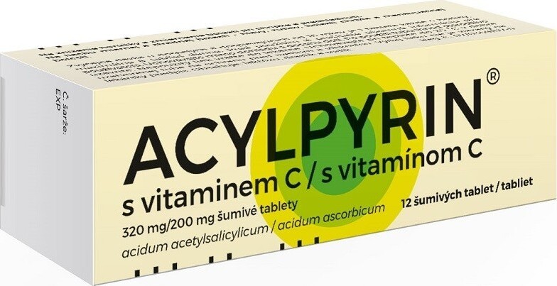 ACYLPYRIN s vitaminem C 320MG/200MG šumivá tableta 12