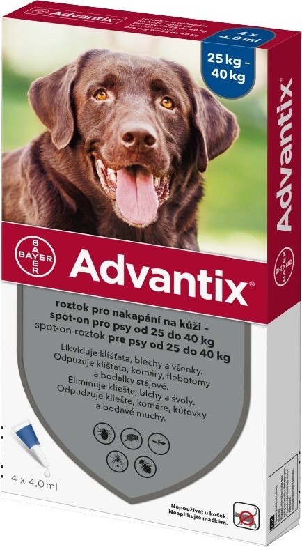 Advantix pro psy nad 25kg-40kg spot-on a.u.v.4x4ml