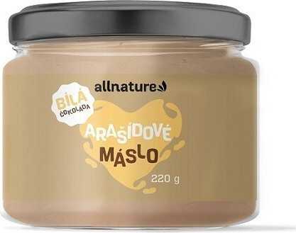 Allnature Arašídové máslo s bílou čokoládou 220g