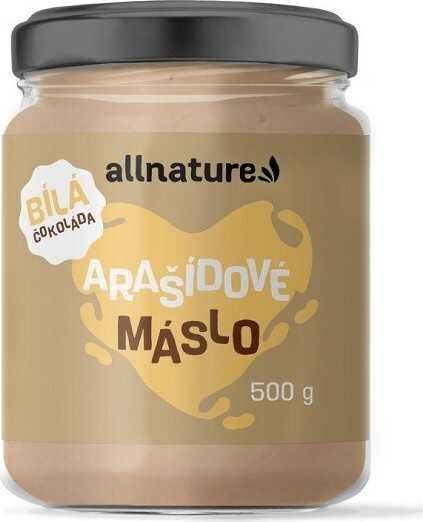 Allnature Arašídové máslo s bílou čokoládou 500g