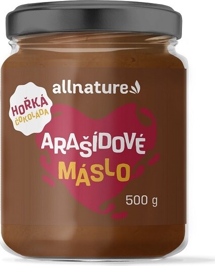 Allnature Arašídové máslo s hořkou čokoládou 500g