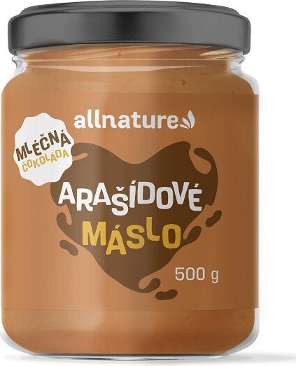 Allnature Arašídové máslo s mléčnou čokoládou 500g