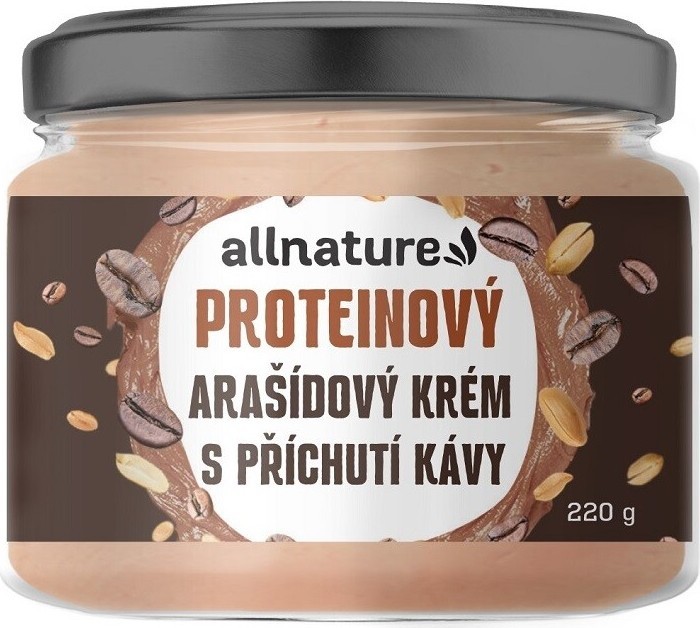 Allnature Arašídový protein krém příchuť káva 220g