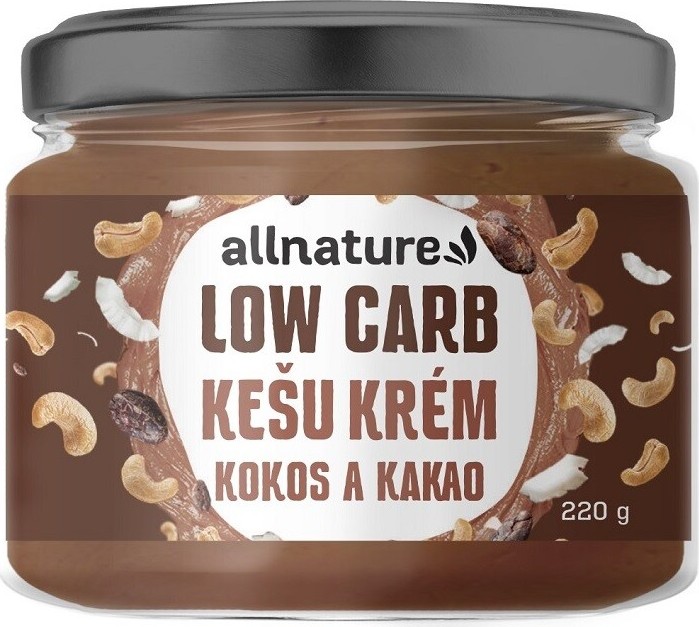 Allnature Kešu krém LOW CARB kokos a kakao 220g