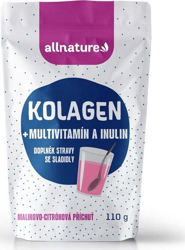 Allnature Kolagen multivitamíny a inulinem - příchuť malina a citron 110g