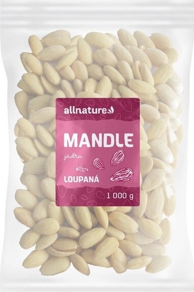 Allnature Mandle jádra natural loupané 1000g