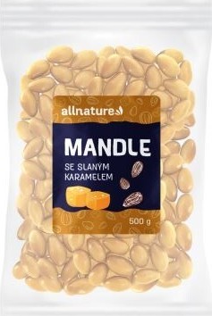 Allnature Mandle se slaným karamelem 500g