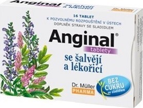 Anginal se šalvějí+lékořicí tbl.16 Dr.Müller
