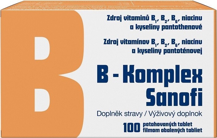 B-Komplex Sanofi 100 potahovaných tablet Glass