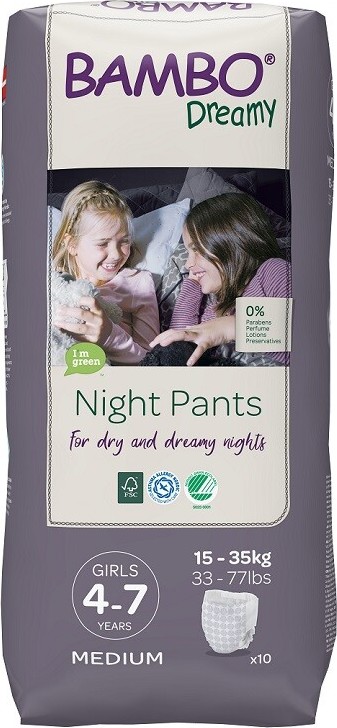 BAMBO DREAMY NIGHT PANTS 4-7 GIRL KALHOTKY ABSORPČNÍ NAVLÉKACÍ DĚTSKÉ