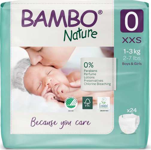 Bambo Nature 0 dětské plenkové kalhotky 1-3kg 24ks