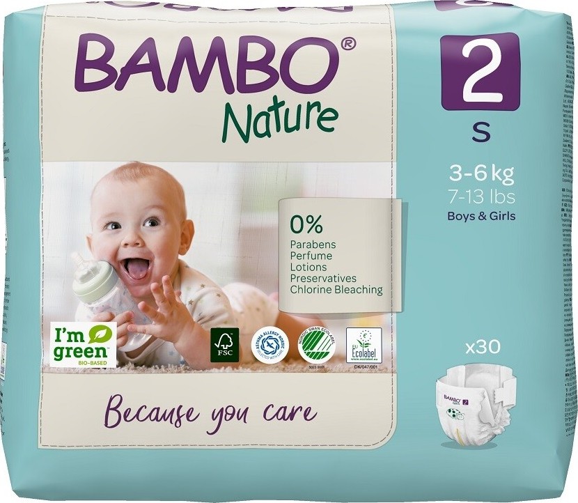 Bambo Nature 2 dětské plenky 3 - 6 kg 30 ks