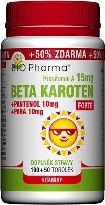 Beta Karoten 15mg+Pantenol 10mg+PABA10mg tob100+50