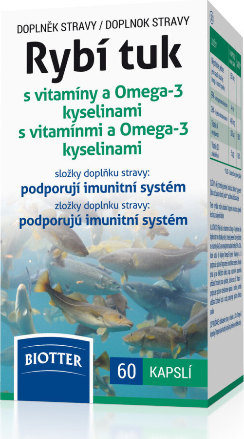 Biotter Rybí tuk s vitamíny a Omega-3 kys. cps.60