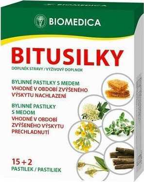 Bitusilky bylinné pastilky s medem 15+2 ks