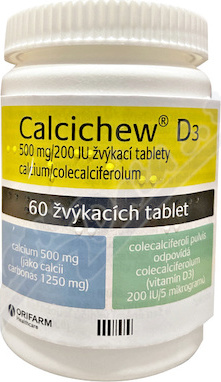 CALCICHEW D3 500MG/200IU žvýkací tableta 60