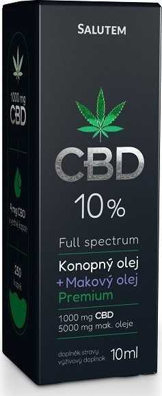 Salutem CBD 10% konopný + makový olej Premium 10ml