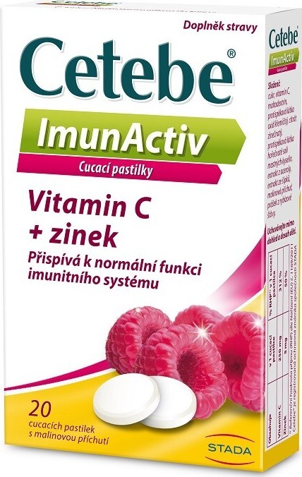 Cetebe ImunActiv Vitamin C + zinek 20 cucacích pastilek