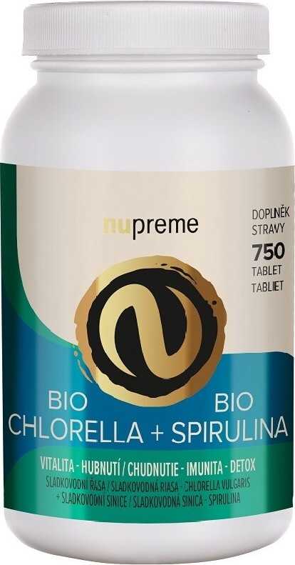 Chlorella+Spirulina tbl.750 BIO NUPREME