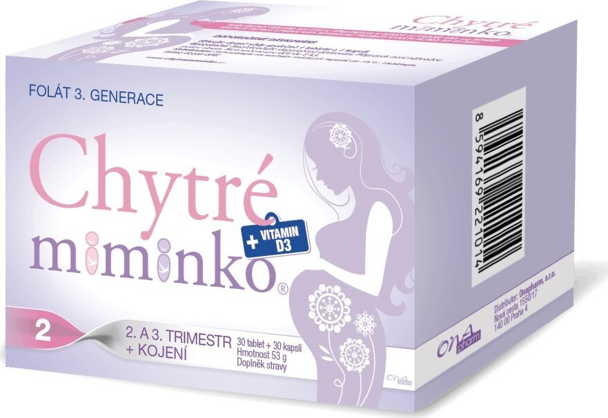 Chytré miminko methylfolát 2 s DHA 60 tablet + 60 kapslí