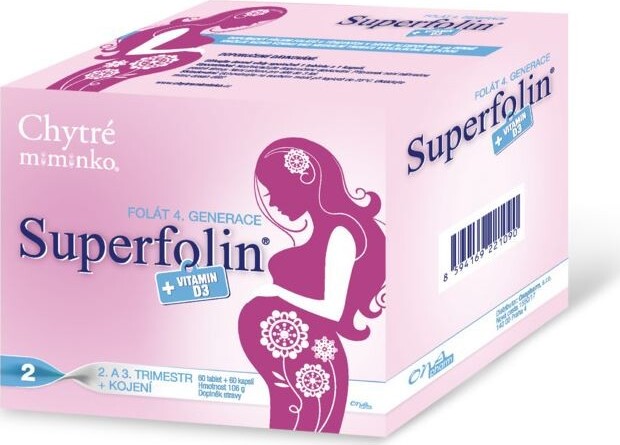 Chytré miminko superfolin 2 MAMA 60 tablet + 60 kapslí