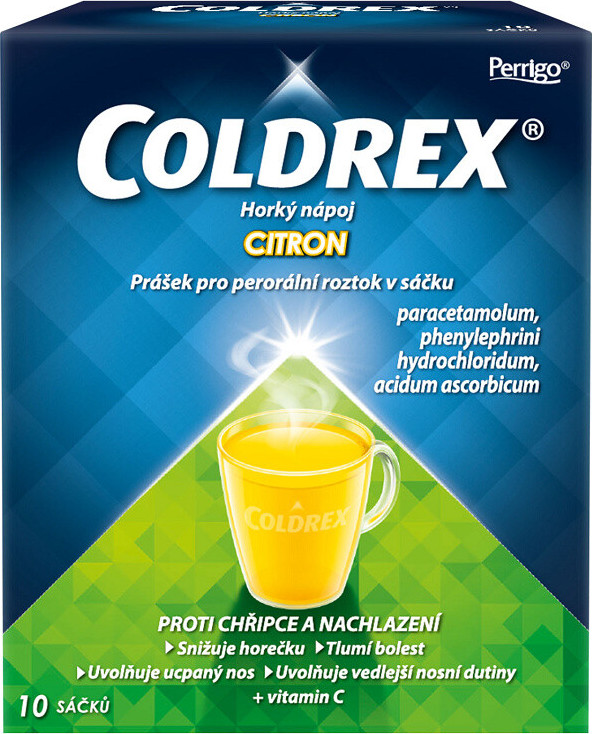 COLDREX HORKÝ NÁPOJ CITRON 750MG/10MG/60MG perorální prášek pro roztok v sáčku 10 I