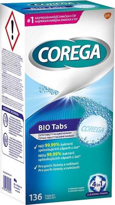 Corega Bio Tabs čisticí tablety 136ks