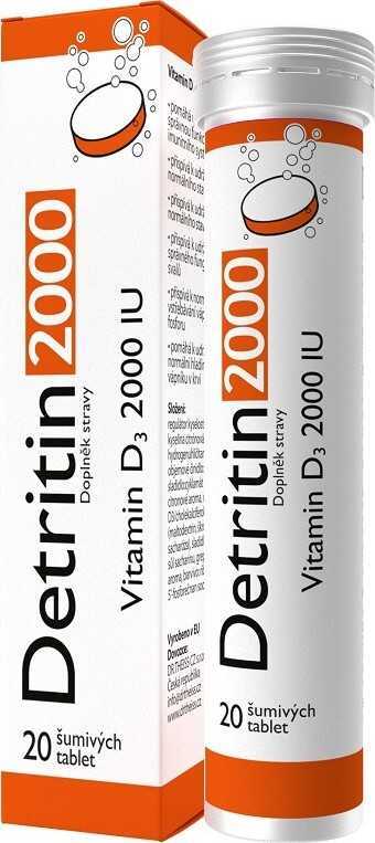 Detritin 2000 IU Vitamin D3 20 šumivých tablet