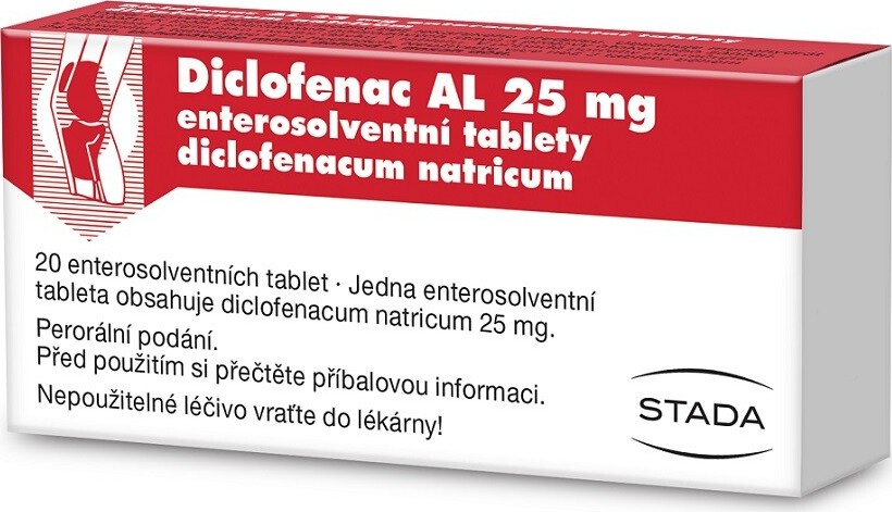 DICLOFENAC AL 25MG enterosolventní tableta 20