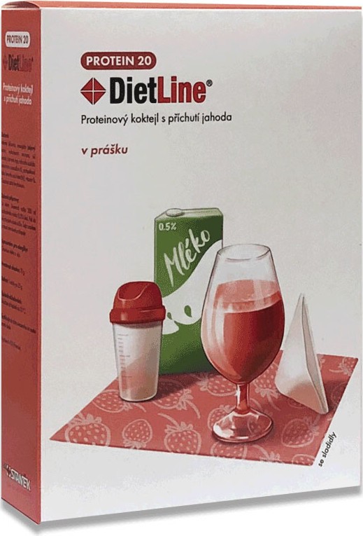 DietLine Protein 20 Koktejl Jahoda 3 sáčky