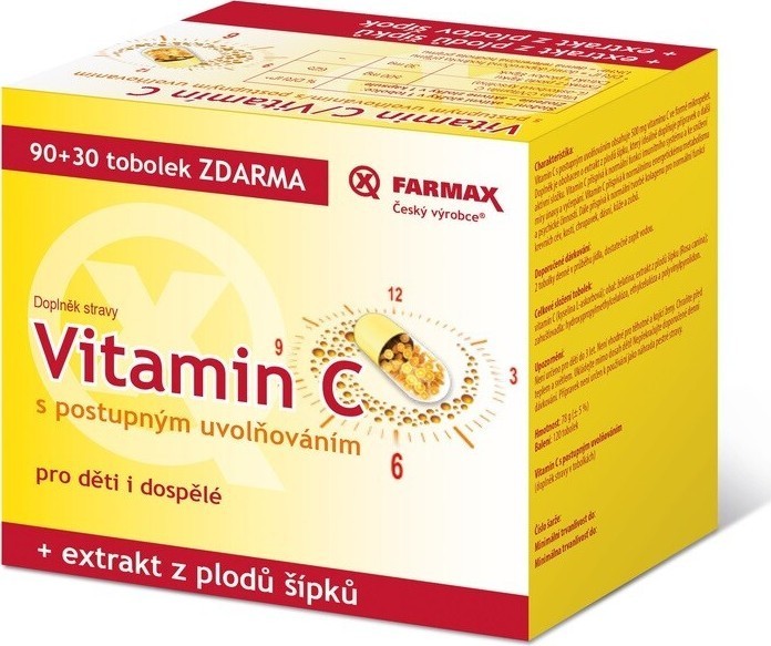 Farmax Vitamin C postupným uvolňováním 90+30 tobolek