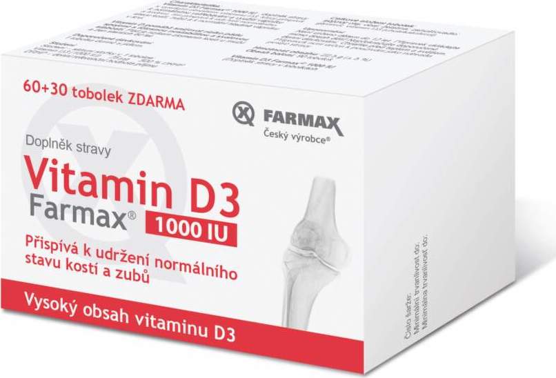 Farmax Vitamin D3 1000IU tob.60+30 ZDARMA