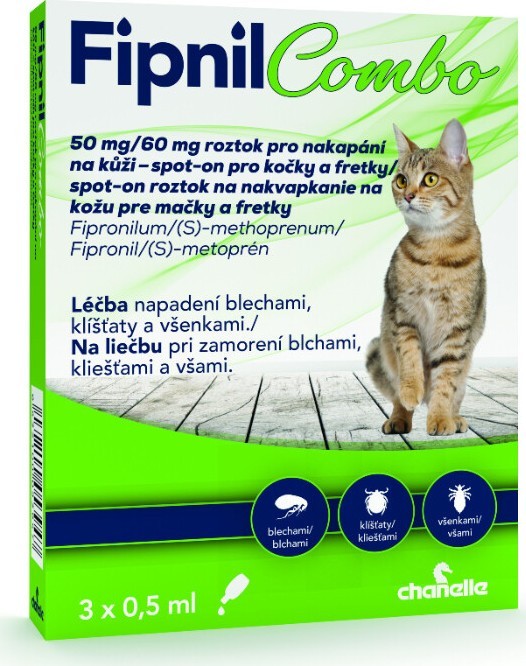 Fipnil Combo 50/60 mg spot-on pro kočky a fretky 3x0.5 ml