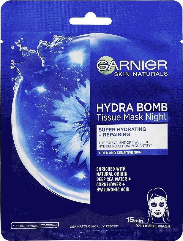 GARNIER HydraBomb regener.noční textilní maska 28g