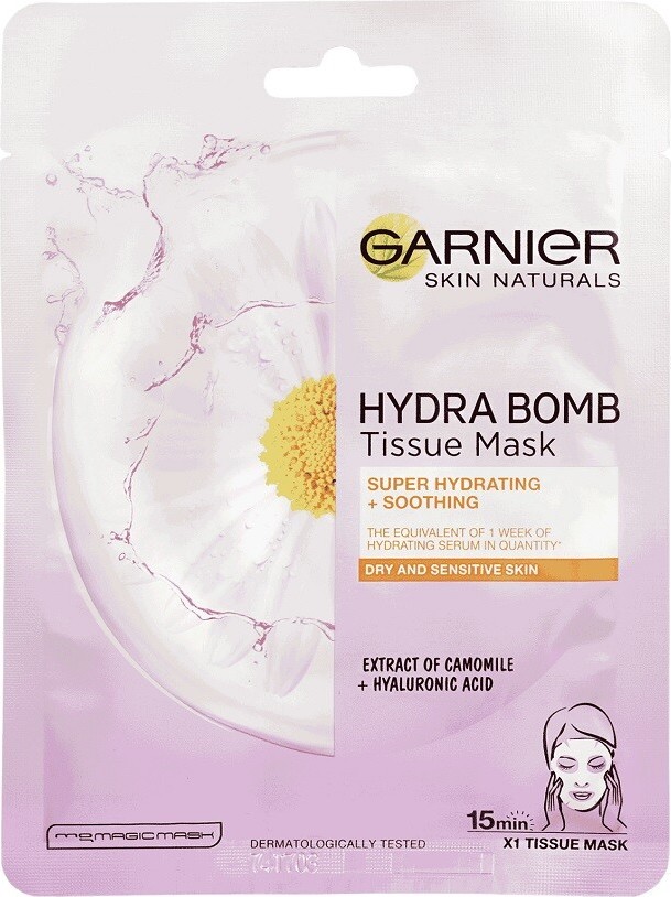 GARNIER HydraBomb zklidňující textilní maska 28g