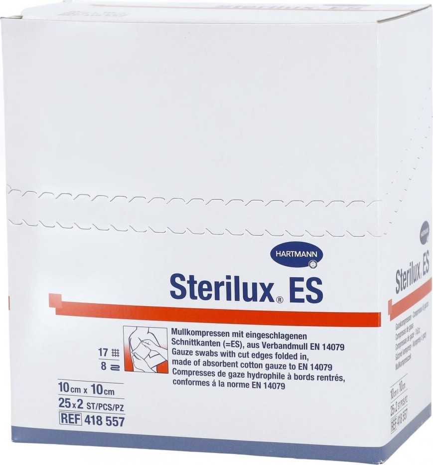 GÁZA SKLÁDANÁ KOMPRESY STERILNÍ STERILUX 10X10CM