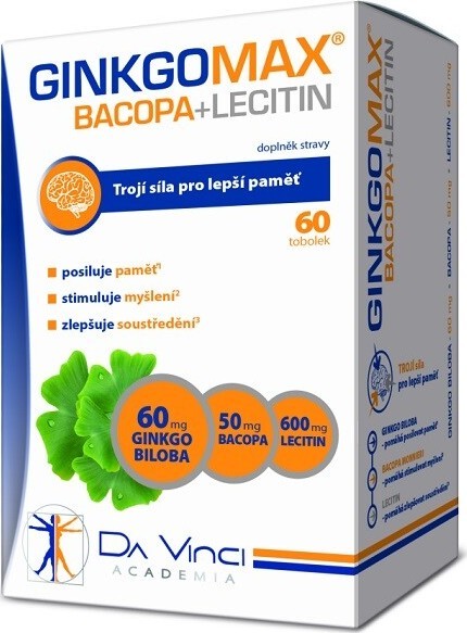 GinkgoMAX+Bacopa+Lecitin DaVinciAcademia tob.60
