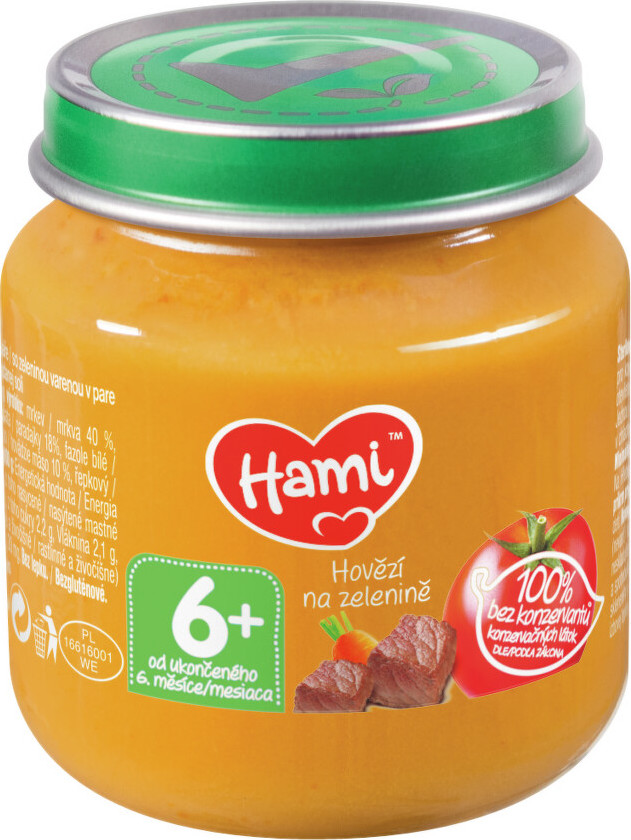 Hami příkrm hovězí na zelenině 125g 6M