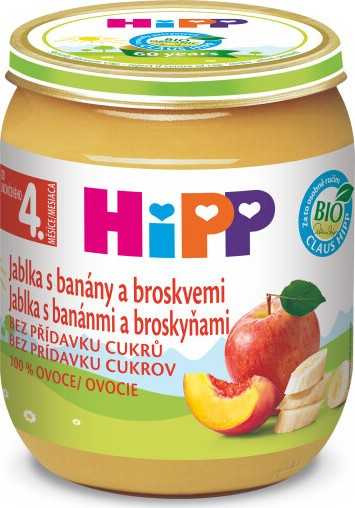 HiPP OVOCE BIO Jablka s banány a broskvemi 125g