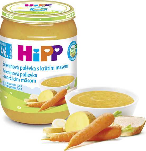 HiPP POLÉVKA BIO Zeleninová s krůtím masem 190g