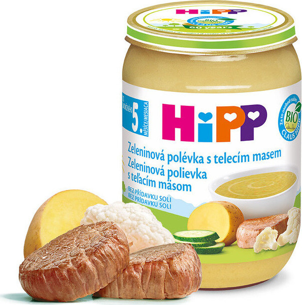HiPP POLÉVKY BIO Zeleninová s telecím m. 190g