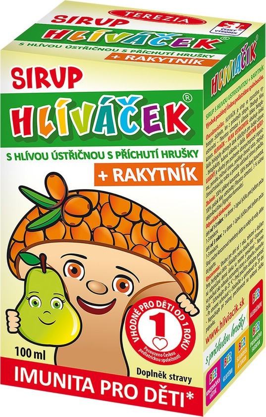 HLÍVÁČEK sirup s hlívou a rakytníkem HRUŠKA 100ml