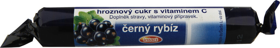 Intact rolička hroznový cukr s vit.C Černý ryb.40g