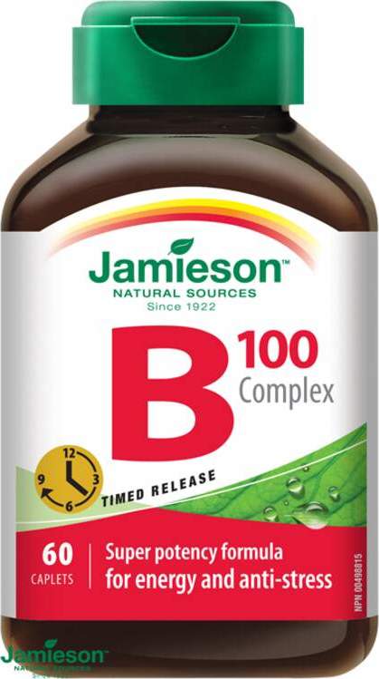 JAMIESON B-komplex 100mg s postupným uvolňováním 60 tablet