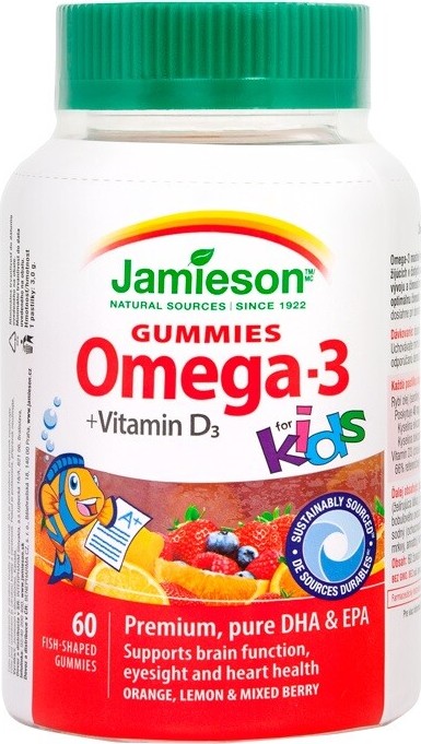 JAMIESON Omega-3 Kids Gummies želatinové pastilky 60ks