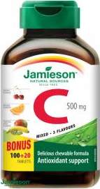JAMIESON Vitamín C 500mg 3 ovocné přích.tbl.100+20
