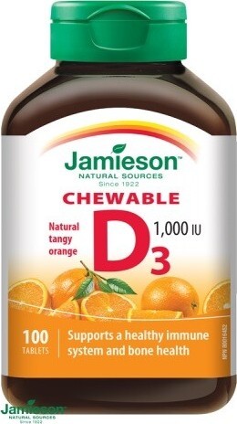 JAMIESON Vitamín D3 1000 IU pomeranč 10 cucacích tablet