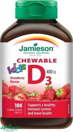 JAMIESON Vitamín D3 Kids jahoda cucací tbl.100