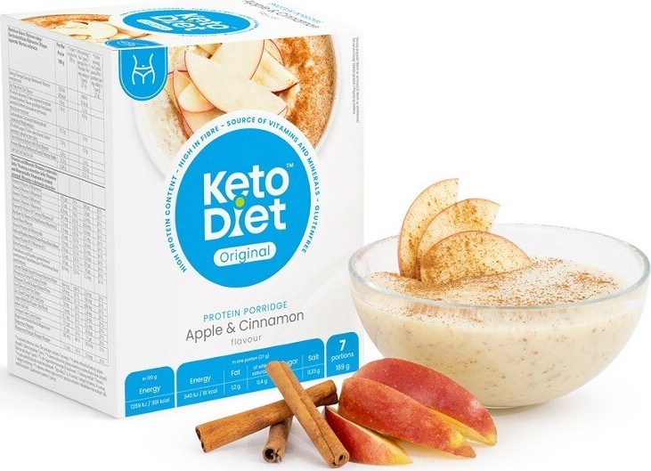 KetoDiet Proteinová kaše jablko a skořice 7x27g